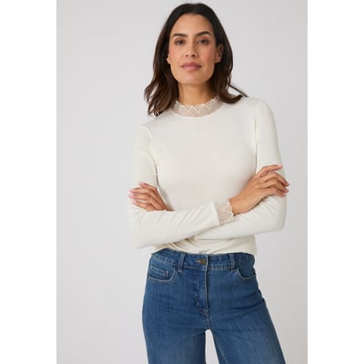 T-shirt Thermolactyl Sensitive col montant dentelle DAMART