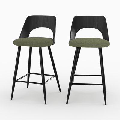 Lot de 2 chaises pour îlot central en tissu bouclé 66 cm - MINDY RENDEZ-VOUS DÉCO