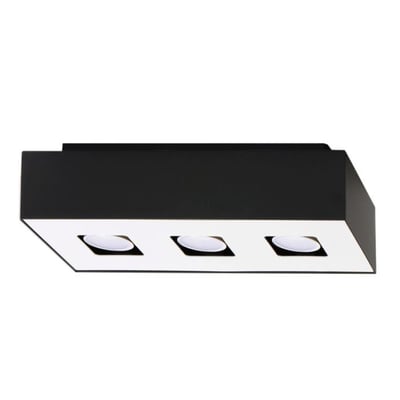 Plafonnier Acier Noir/Blanc GU10 3 Mono EDEN
