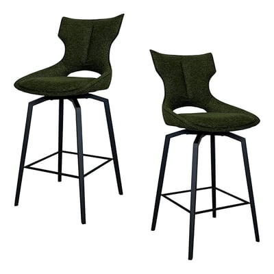 Chaise de bar pivotante en tissu (lot de 2) LOMBARDIE PIER IMPORT
