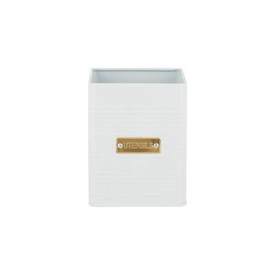 Otto Square Utensil Holder in White TYPHOON