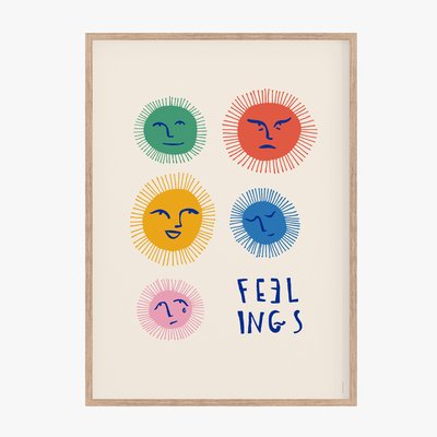 Mes émotions, affiche,  cadre chêne. 50cm x 70cm COTTON BIRD