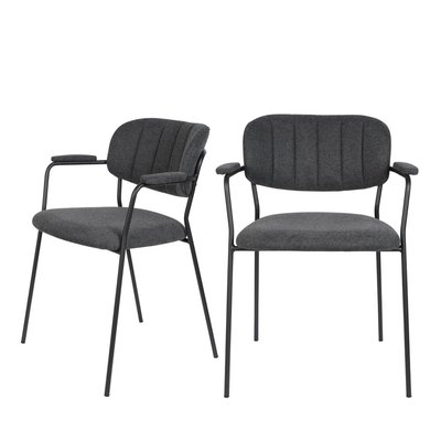 Lot de 2 chaises avec accoudoirs et pieds noirs  - JOLIEN DRAWER