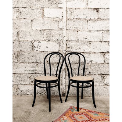 Lot de 4 chaises en cannage Claude N°176 - Bon état DEBONGOUT