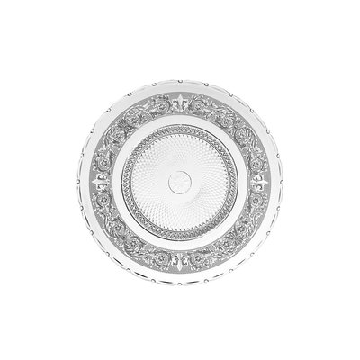 Assiette transparente verre à motifs romance - 30x30x2cm WADIGA