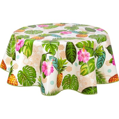 Nappe ronde en toile cirée tropicale Anas TOILINUX