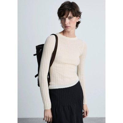 Pull-over maille côtelée col rond MANGO