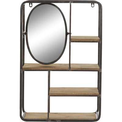 Miroir étagère murale en métal industriel RECOLLECTION