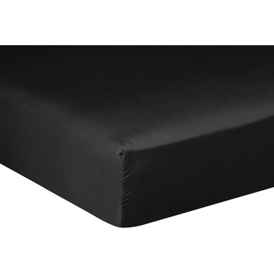 Drap housse satin de coton lavé bonnet 30 cm uni BATON ROUGE