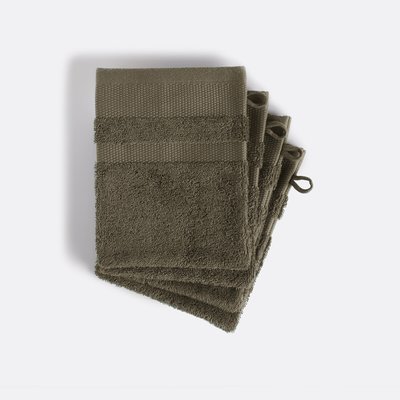 4er-Pack Waschhandschuhe, gekämmte Baumwolle 600 g/m2 LA REDOUTE INTERIEURS