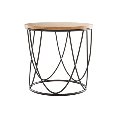 Table d'appoint ronde en bois et métal D32 cm LACE MILIBOO