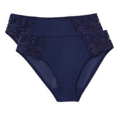 Lot de 2 Slips en tulle uni et tulle brodé Lyssa LA REDOUTE COLLECTIONS