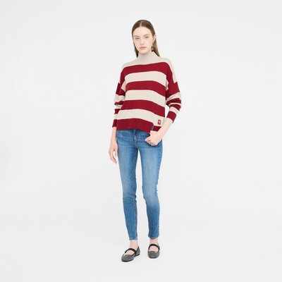 Pull à col camionneur avec rayures en laine mélangée LIU JO