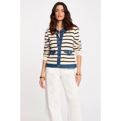 Gilet col à revers rayé MORGAN