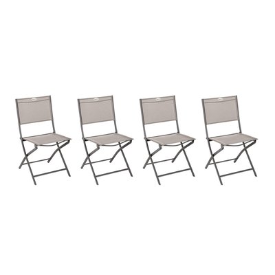 Lot de 4 chaises de jardin pliantes en acier MODULA HESPERIDE