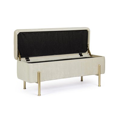 Banc coffre 2 places en velours et piétement or - NINA HELLIN, DEPUIS 1862