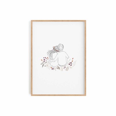 My dear II, affiche +  cadre chêne. 30cm x 40cm COTTON BIRD