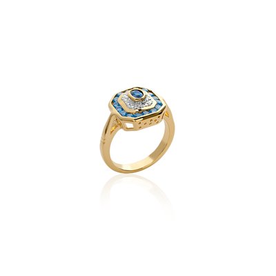 Bague plaqué or saphir véritable DAXON