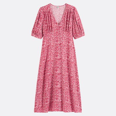 Robe longue fluide, col V, imprimé floral LA REDOUTE COLLECTIONS