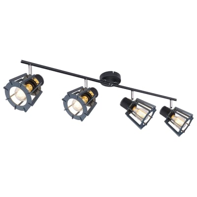 Plafonnier rampe 4 spots design scandinave en bois BLAHA GLOBO LIGHTING