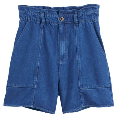 Shorts vaqueros paperbag ligeros, mezcla de lyocell LA REDOUTE COLLECTIONS