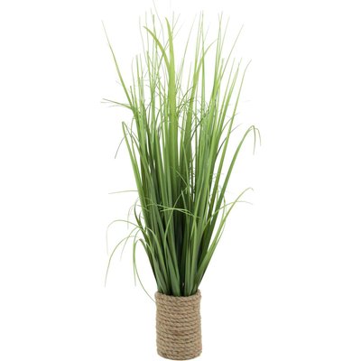 Graminées artificielles pot en corde hauteur 65 cm JARDINDECO