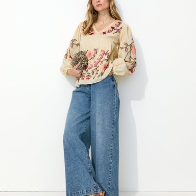Blouse brodée oversize PROMOD