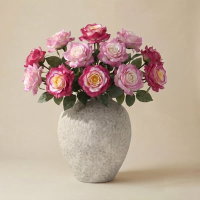 Bouquet de 12 tiges de roses artificiel H64 SIA