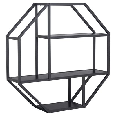 Etagère murale hexagonale en MDF et métal TOILINUX