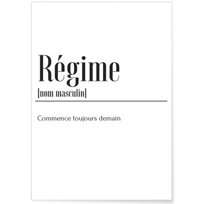 Affiche Définition Régime L'AFFICHERIE