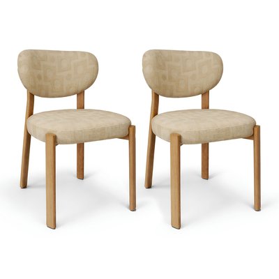 Lot de 2 chaises pied bois et tissu, SUZIE NOW'S HOME