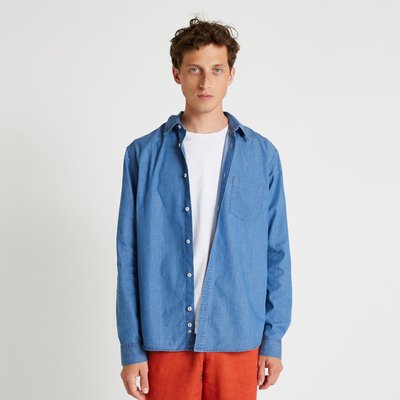 Chemise manches longues chambray en coton BIO MONOPRIX