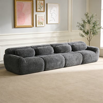 Canapé droit 4 places design moderne, WIND MEUBLES COSY