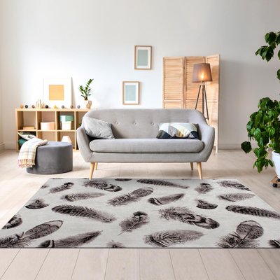 Tapis salon PLUMES , tapis en coton UN AMOUR DE TAPIS