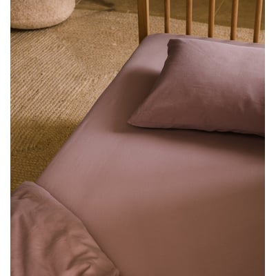Drap housse 1 personne SATIN DE COTON BIO LAVÉ KADOLIS