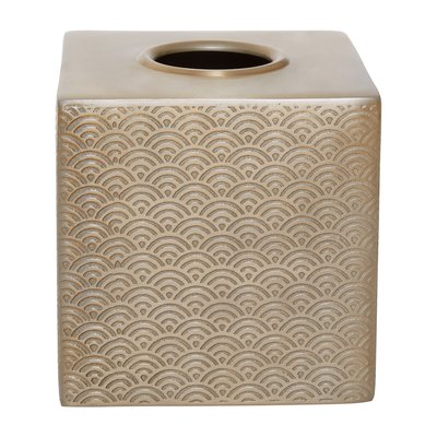 Art Deco Champagne Finish Tissue Box SO'HOME