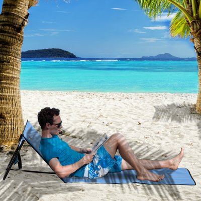 Lot de 2 tapis de plage rembourrés sac transport inclus OUTSUNNY