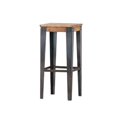 Tabouret de bar industriel acier et bois manguier massif H75 cm MADISON MILIBOO