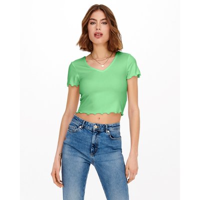 V-Neck Cropped T-Shirt ONLY