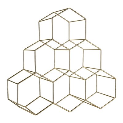 6-Bottle Wine Rack in Gold Finish SO'HOME