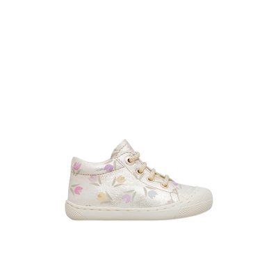 Chaussures premiers pas en cuir laminé avec imprimé tulipes COCOON NATURINO