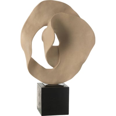 Sculpture abstraite en résine forme organique sur socle RECOLLECTION
