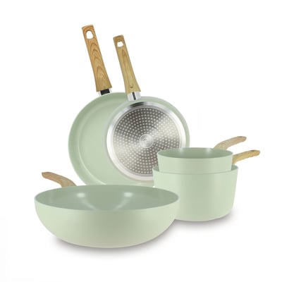 Batterie de cuisine 5 pièces en aluminium, COLORAMA MENASTYL