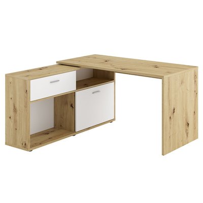 Bureau d'Angle Convertible avec Rangements Bas L138cm - Diego CALICOSY