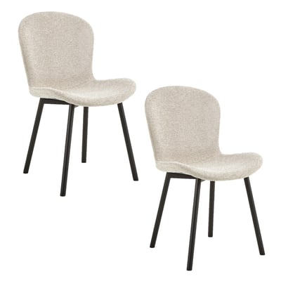 Lot de 2 chaises de salle à manger en tissu et acier ESRA TOILINUX