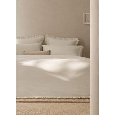 Housse de couette percale de coton volants gaze lit 200 cm MANGO HOME