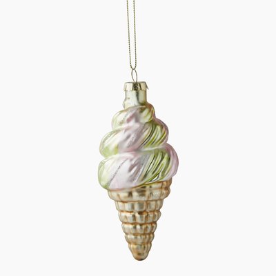 Lot de 6 - Ornement glace italienne en verre MONOPRIX