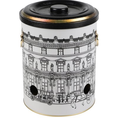 Boîte à oignons en métal noir, blanc et doré 17x17x22cm WADIGA