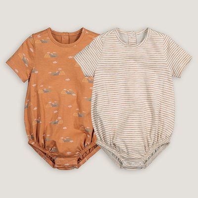 Lot de 2 barboteuses manches courtes imprimées LA REDOUTE COLLECTIONS