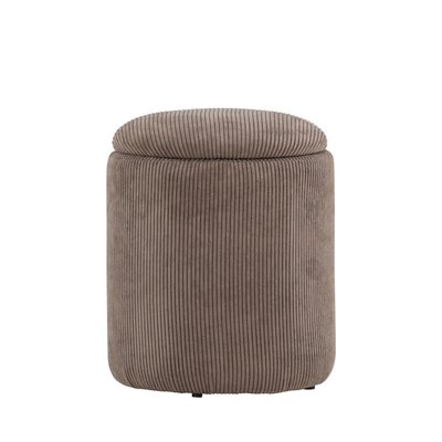 Pouf coffre rond en velours côtelé ø32cm - Limpen VENTURE HOME